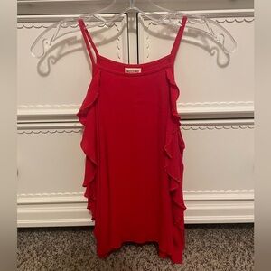 Red ruffled tank top - Size Xs - Never worn